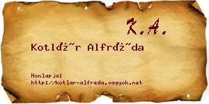 Kotlár Alfréda névjegykártya